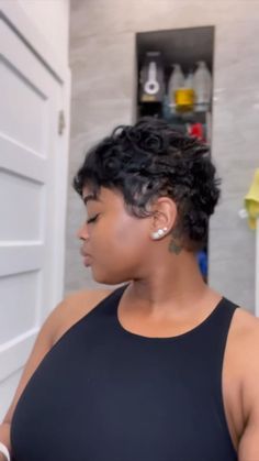 Difficulty: Medium     Hair products   • Mousse ( recommend Nairobi)  • Styling strips  • Wax stick   • Hair dryer   • Murray’s wax   • Mielle organics  • 1/4 flat iron Fluffy Pixie Cut Black Women, Pixie Waves, Pixie Cut Tutorial, 90s Pixie Cut Black Women, Short Relaxed Hair, Healthy Relaxed Hair