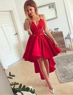 Sexy High Low Prom Dress,Red Homecoming Dress,Hi-low Red Prom Gowns,369 on Storenvy Cocktail Party Gowns, High Low Prom Dress, Short Graduation Dresses, Prom Dress Red, Gowns Short, Red Prom Dresses, Formal Ball Gown, Formal Evening Gown, High Low Prom Dresses