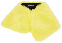 Faux-fur shawl-style scarf in yellow. · Press-stud fastening · Full felt lining in black · H 32.5 x W9.5 in Supplier color: Black/Lemon Faux Fur Shawl, Faux Fur Scarves, Fabulous Furs, Yellow Scarf, Fur Shawl, Fur Scarf, Black Felt, Online Shopping Clothes, Scarf Styles