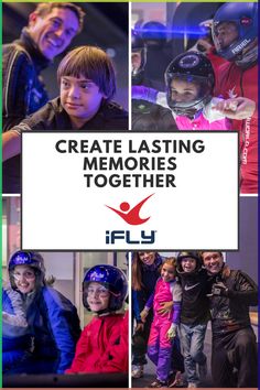 a collage of photos with children in helmets and text that reads create lasting memories together