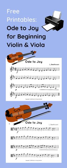 an advertisement for violin and piano lessons, with the words free printables on it