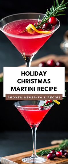 Image for Holiday Christmas Martini Recipe Rudolph's Night In Drink, Mixed Drinks For Christmas, Christmas Cocktails Martini, Christmas Dessert Martini, Red Martini Cocktails, Classy Christmas Cocktails, Xmas Martini Recipes, Christmas Cosmopolitan Holiday Cocktails, New Years Martini Recipes