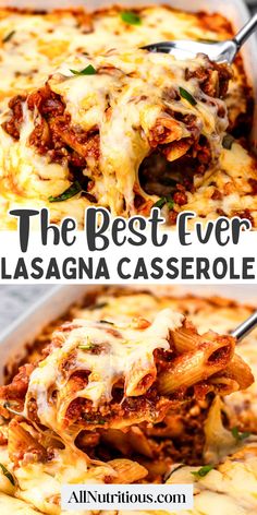 the best ever lasagna casserole in a pan