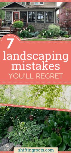 the words 7 landscaping mistakes you'll never forget to see in this postcard