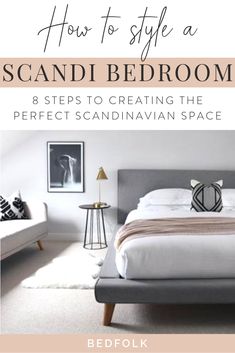 a bed room with a neatly made bed next to a night stand and nightstands