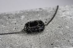 Introducing the one-of-a-kind black tourmaline gemstone caged in oxidized sterling silver chain. Spiders Web, Black Tourmaline Necklace, Tourmaline Necklace, The Stone, Tourmaline Gemstone, Black Tourmaline