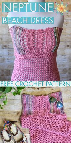 a crocheted top and shorts are shown with the text, free crochet pattern