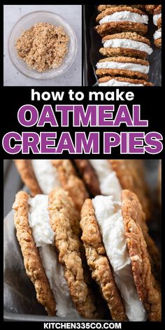 2 oatmeal cookies sandwiched with a white cream filling lined up in a box Desserts Superbowl, Oatmeal Cream Pies Recipe, Oatmeal Pies, Oatmeal Cream Pie Cookies, Homemade Oatmeal Cream Pies, Queen Sugar, Oatmeal Pie, Superbowl Desserts, Oatmeal Creme Pie