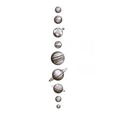 the solar system is shown in black and white, as if it were drawn on paper