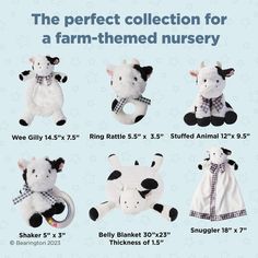 the perfect collection for a farm - themed nursery is available in sizes ranging from 1 to 5