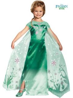 Frozen Fever - Elsa Costume Elsa Frozen Fever Dress, Elsa Frozen Fever, Elsa Halloween Costume, Frozen Fever Elsa, Frozen Elsa Dress, Elsa Cosplay, Frozen Dress, Elsa Costume, Frozen Fever