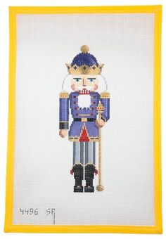 Purple King Nutcracker Nutcracker Cross Stitch, King Nutcracker, Purple King, Needlepoint Accessories, Needlepoint Christmas Ornaments, Needlepoint Christmas, Needlepoint Designs, Needlepoint Patterns, Cross Stitch Patterns Christmas