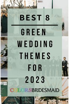 the best green wedding themes for 2012, including brides and grooms in tuxedos