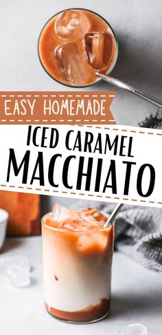 an easy homemade iced caramel macchiato