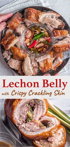 Roasted Rolled Pork Belly with Crackling Skin Pork Belly Lechon Recipe, Pork Belly Recipe Oven, Lechon Recipe, Crackling Recipe, Roasted Pork Belly Recipe, Pork Belly Roast, Pork Belly Recipes Crispy, Asian Pork