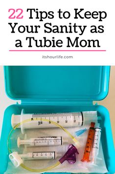 After 15 months as a Tubie mom, I have learned a lot. Here are 22 tips that helped to keep my sanity during our journey. Tube Feeding Hacks, G Tube Organization, Gtube Feeding Recipes, Busy Mom Planner