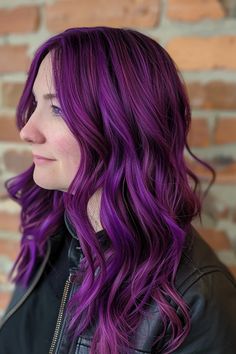 Deep Purple Hair, Violet Highlights, Colourful Hair, Pastel Lavender, Low Maintenance Hair