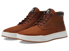 Timberland Maple Grove Leather Chukka - Men's Shoes : Medium Brown Full Grain : Feel a fresh natural vibe in every step wearing the Timberland Maple Grove Leather Chukka Footwear. Upper made with premium Timberland leather. Ethylene vinyl acetate insole. ReBOTL fabric lining. Round toe silhouette. Lace-up style. Padded tongue and collar for added comfort. Branding on tongue. Rubber midsole. Rubber outsole. Imported. Weight of footwear is based on a single item, not a pair. Measurements: Heel Height: 0.75 in Weight: 1.5 lb Mens Chukkas, Maple Grove, Timberland Mens, Medium Brown, Up Styles, Aesthetic Clothes, Heel Height, Men's Shoes, Lace Up