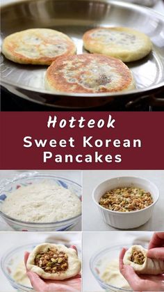 how to make sweet korean pancakes with hottook and cream cheese sauce