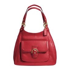 Coach Red Leather Campbell Hobo Bag With Gold Hardware. Nwt. One Small Dent On Front Pocket As Shown In Pictures. Luxury Red Tote Bag, Formal Red Hobo Bag, Luxury Red Satchel Hobo Bag, Red Soft Leather Top Handle Hobo Bag, Red Soft Leather Hobo Bag With Top Handle, Red Coach Shoulder Bag With Detachable Handle, Elegant Red Hobo Bag With Detachable Handle, Classic Red Hobo Bag For Everyday Use, Red Top Handle Hobo Bag For Travel