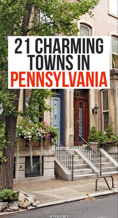 Quaint row houses w/steps leading up to front door & greenery. Pennsylvania Towns, Visit Pennsylvania, Beautiful Places In Usa, Usa Places To Visit, East Coast Usa, Travel America, Small Town America, Visit Usa