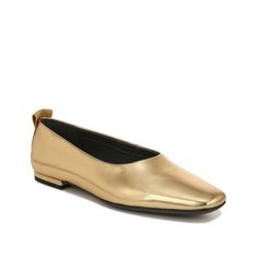 Franco Sarto-Vana Ballet Flat Jazz up your summer wardrobe with the Vana ballet flat from Franco Sarto. This shiny upper partially made from recycled materials is complemented with a rounded square toe and a durable outsole. Gold Ballet Flats, Rounded Square, Franco Sarto Shoes, Franco Sarto, Ballet Flat, Summer Wardrobe, Recycled Materials, Ballet Flats, Ballet