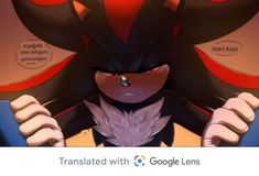 an animated image of a woman with horns on her head and the caption reads translated with google lens