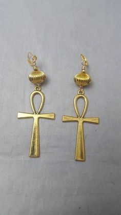 Beautiful Ankh Symbol Dangle Earrings. Afrocentric Jewelry, Ankh Symbol, Talisman Jewelry, Black Panther Party, Loc Jewelry, Jewelry Logo, Egyptian Jewelry, Life Symbol, African Jewelry