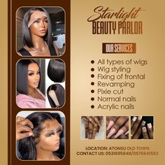 an advertisement for starlight beauty parlor