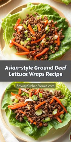 Elevate your dinner game with Asian-style Ground Beef Lettuce Wraps! These flavorful wraps feature seasoned ground beef and vibrant veggies, all wrapped in refreshing lettuce. A quick and healthy option in the realm of Ground Beef Recipes, they make for an excellent low-carb meal or appetizer for gatherings!