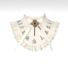 Embroidery Clock, Clock Dress, Clock Accessories, Bell Collar, False Collar, Op Dress, Classic Lolita, Embroidered Collars, Lolita Dress