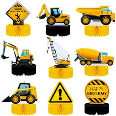 PRICES MAY VARY. Sufficient quantity: you will get 9 pieces of construction birthday honeycomb centerpieces in 9 different designs, enough quantity and various styles can fully meet your party decor needs, also you can choose and match them freely, or share some with others to enjoy the happy time together Attractive and cute design: these construction truck table toppers are featured in many attractive and cute construction theme patterns, such as crane, excavator, forklift, agitating lorry, sa Construction Zone Party, Kids Party Centerpieces, 3rd Birthday Party For Boy, Construction Party Decorations, Construction Baby Shower, Construction Theme Birthday Party, Car Table, Construction Birthday Party, Baby Shower Theme Decorations