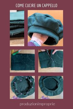 instructions to make a cap with the sewing pattern on it and how to sew