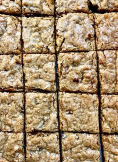 several squares of brownies sitting on top of each other