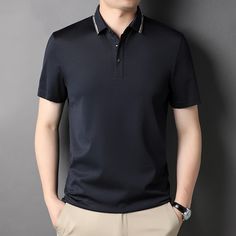 Men's Solid Ice Silk Short Sleeve Polo Shirt
Size Chat： Black Summer Business Top, Black Summer Tops For Business, Black Casual Polo Shirt For Business, Black Casual Collar Tops For Business Casual, Black Polo Collar Shirt For Business Casual, Casual Short Sleeve Polo Shirt For Business, T-shirt Print Design, Shirt Print Design, Trendy Graphic Tees