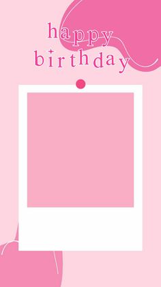 a pink birthday card with the words happy birthday on it