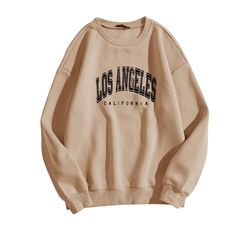 DescriptionAmy Fashion - Letter Los Angeles Print Hoody Pullover                  Size    Bust    Sleeve    Length        S    102cm/40.16''    60cm/23.62''    61cm/24.02''      M    106cm/41.73''    61cm/24.02''    63cm/24.80''      L    110cm/43.31''    62cm/24.41''    65cm/25.59''      XL    114cm/44.88''    63cm/24.80''    67cm/26.38''      XXL    118cm/46.46''    64cm/25.20''    69cm/27.17''                                                                        window.adminAccountId=2299474 Sweat Vintage, Los Angeles Print, Jersey Vintage, White Boho Dress, Letter Print Sweatshirt, Loose Pullover, Look Plus, Mode Vintage, Pullover Sweatshirts