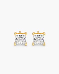 Embrace contemporary sophistication with our gold Square Stud Earrings for men. Meticulously crafted with diamond simulants, these earrings exude durability, style, and luxury. The sleek square design adds a modern touch, making them the perfect accessory to elevate any outfit, from casual to formal. Princess Cut Stud Earrings, Square Stud Earrings, Stud Earrings For Men, Solid Gold Chains, Square Earrings Studs, Diamond Simulant, Square Stud, Stud Earrings For Women, Silver Shop