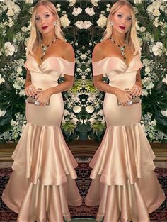 Champagne Prom Dress Mermaid, Formal Gowns Evening Dresses, Mermaid Prom Dresses Long, Fitted Gown, Champagne Prom Dress, Satin Gowns, Fitted Prom Dresses, Beautiful Sunday, Prom Dresses Long Mermaid