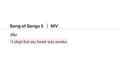 the song of songs 5 / nv is she i slept put my heart was awake