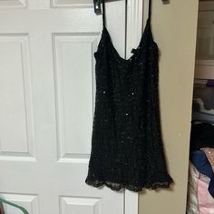 New Black Forever 21 Black Dress For Night Out, Forever 21 Spaghetti Straps Mini Dress For Night Out, Forever 21 Sequined Mini Dress For Night Out, Forever 21 Spaghetti Strap Dress For Party, Forever 21 Spaghetti Strap Mini Dress For Party, Mini Sparkly Dress, Sleeveless Collared Dress, Fitted Party Dress, Corduroy Pinafore Dress