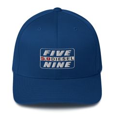 Available in two sizes with an elastic stretch band, this 5.9 Diesel Engine Hat Flexfit Baseball Cap is a sure winner in comfort! It has an athletic shape with a curved visor. • 63% polyester, 34% cotton, 3% spandex twill • Structured, 6-panel, mid-profile (with a low-profile embroidery area) • 6 embroidered eyelets • Stretch band • Black, Navy, And Royal Blue have Silver under visor. Camo is Black • Head circumference: 22”–23⅞” (55.9 cm–60.6 cm) Our 5.9 Diesel Engine Hat is made to order and ta Fitted Baseball Cap With Curved Bill For Sports, Fitted Six-panel Trucker Hat For Sports, Fitted Six-panel Baseball Cap For Sports, Sporty Fitted Baseball Cap For Sports, Sports Six-panel Trucker Hat With Letter Print, Fitted Snapback Hat With Curved Bill For Sports, Cotton Trucker Baseball Cap For Sports, Sports Trucker Hat, Six-panel Fit, Sports Trucker Hat, Six-panel Design