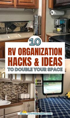 Keeping your RV organized can be daunting, but let me help you with these 10 RV organization hacks and ideas that have worked for us. From clever RV kitchen storage solutions, RV bathroom storage hacks to space-saving secrets for the bedrooms and living room, you'll find that organizing your RV has just gotten easier. Check them out on the blog now. Rv Plate Storage Ideas, Rv Storage Ideas Motorhome, Rv Cupboard Organization, Small Rv Organization Ideas, Rv Laundry Hamper Ideas, Class B Rv Storage Ideas, Rv Towel Storage Ideas, Camping Trailer Organization