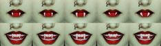 multiple images of the mouth and teeth of a woman's mouth with different angles