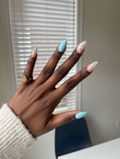 Winter Nails 2023-2024: Dark Skin 16 Ideas Sweater Almond Nails, Winter Nail Inspo 2024, Short Dark Blue Nails, Red Holiday Nail Designs, December Nails Blue, Winter Inspired Nails, Winter Acrylics, Nail Design Winter, Jamaica Culture