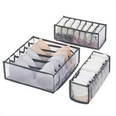 1. Keep your underwear and bras organized with this convenient bra organizer box. Made from durable non-woven fabric, this box is perfect for storing panties and socks as well. 2. Make the most of your wardrobe space with these clothes drawers separators. Keep your clothes neatly sorted and easily accessible with these handy storage boxes. 3. Say goodbye to messy drawers with this versatile sorting box. Made in Mainland China, this box is perfect for organizing your essentials and keeping your w Organize Bras, Storing Bras, Bra Organizer, Drawer Closet, Wardrobe Storage Boxes, Closet Organizer With Drawers, Sock Storage, Clothes Organizer, Drawer Divider