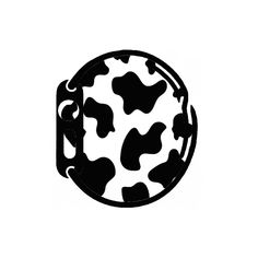 a black and white image of a cow's head in a circle on a white background