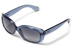 Ray-Ban 58 mm 0RB4101 Jackie Ohh - Fashion Sunglasses : Transparent Blue/Blue Gradient Polarized : Durable and comfortable, the Ray-Ban 58 mm 0RB4101 Jackie Ohh sunglasses offer a bold and chic look and are perfect to enhance your style appeal. Plastic frame. Polarized gradient lens with UV protective coating. Integrated nose guards. Cat-eye frame design. Branded outer temples. Leather protective case with snap-flap closure. Made in Italy. Measurements: Eye Size: 58 mm Bridge: 17 mm Temple Size: Sunglasses Transparent, Blue Gradient, Cat Eye Frames, Ray Ban Sunglasses, Fashion Sunglasses, Product Reviews, Frame Design, Ray Ban, Protective Cases