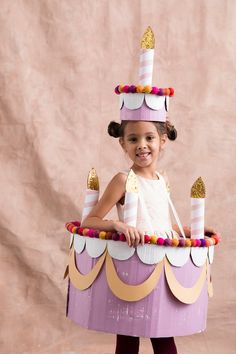 Birthday Cake Costume, Cake Costume, Fancy Dress Costumes Kids, Homemade Costumes, Kids Dress Up, Fancy Dress For Kids, Fantasias Halloween, Purim, Diy Halloween Costumes