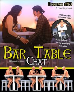 the poster for bar table chat shows two people sitting at a table with their hands on each other's legs